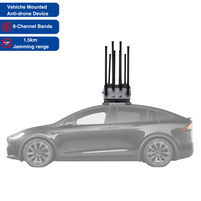 Wyposażone w pojazd magnetyczne urządzenie do zakłócania sygnału drona 8-kanałowe pasma FPV Drone Jammer
