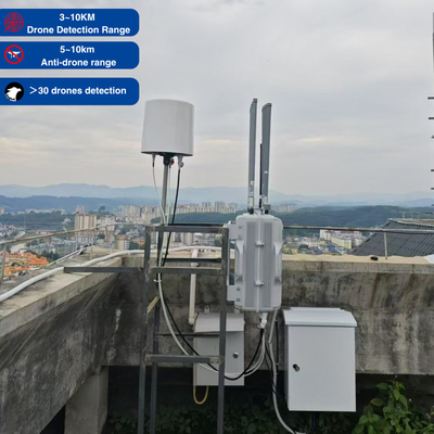 2.4 GHz, 5.8 GHz Atak Drone Jammer Stały zewnętrzny Fpv Detekcja zakłóceń All-in-one z Drone Command Control Systemestem