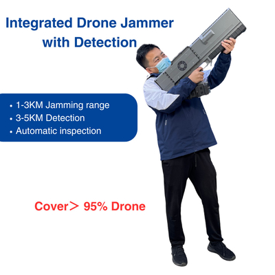 3KM Drone Jammer Z 5KM Detektor Detekcji 900MHz 1.5GHz 2.4GHz 5.8GHz Jammer Gun All In One