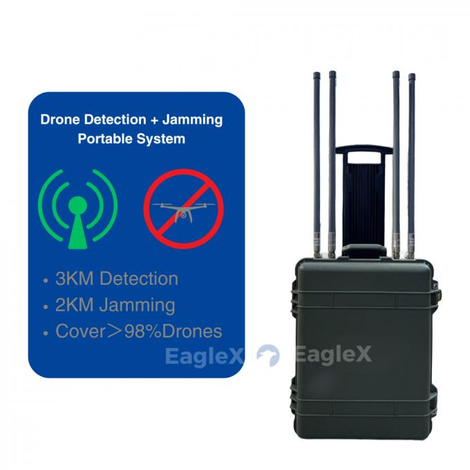 98% zasięgu jammeru drona 5,8 GHz 2 km FPV jammer system z odległością wykrywania do 3 km 1